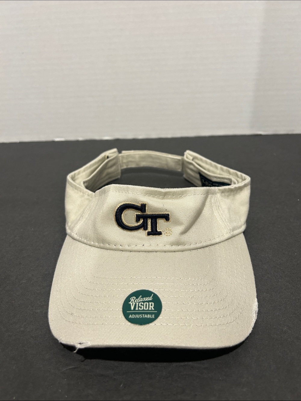 Georgia Tech Embroidered GT Beige Visor-NWOT